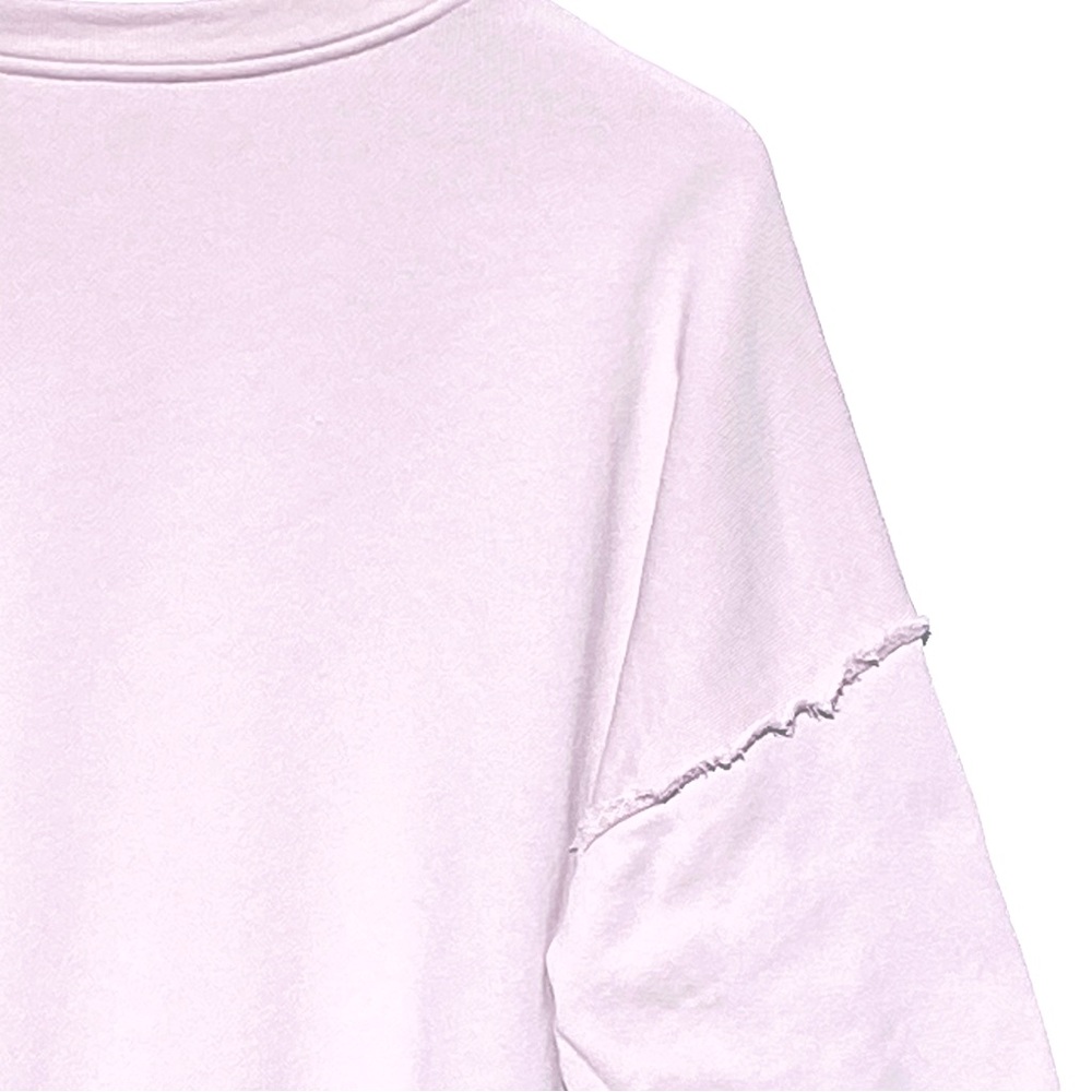 EILEEN FISHER Women’s Organic Cotton Light Pink Raw Seam Pull Over Sweatshirt Lg - Picture 3 of 5